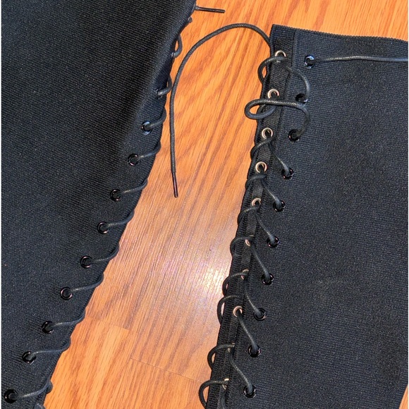 Cuccoo Lace Up Front Stiletto Heeled Boots For Summer Graduation Heels Size 8 - Picture 3 of 5